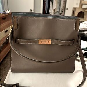 Tory Burch Lee Radziwill Small Double Bag in clam shell